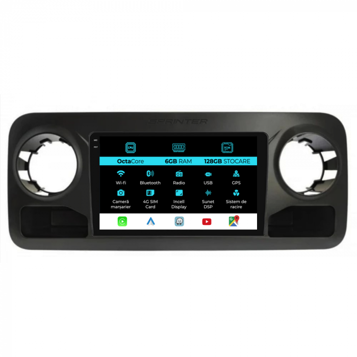 Navigatie Dedicata Mercedes Benz Sprinter (2018-2023), 9Inch, 6Gb Ram, 128Gb Stocare, Carplay [1]