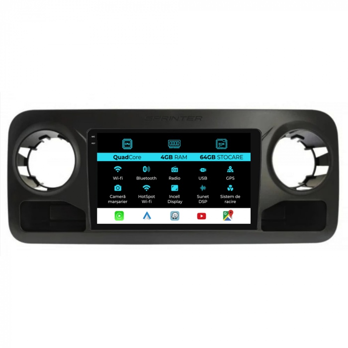 Navigatie Dedicata Mercedes Benz Sprinter (2018-2023),QuadCore, 9Inch, 4Gb Ram, 64Gb Stocare, Carplay [1]