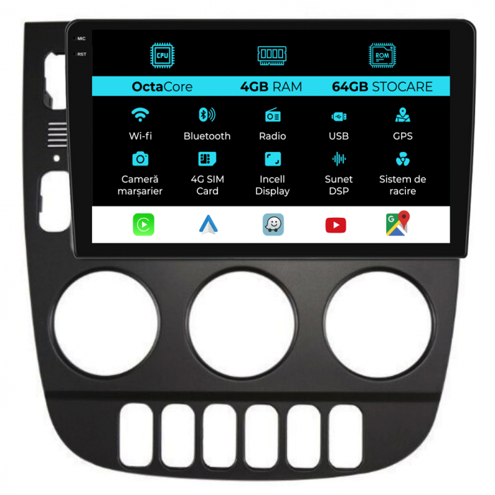 Navigatie Dedicata Mercedes ML W163 (1998-2005), 9Inch, 4Gb Ram, 64Gb Stocare, Carplay [1]