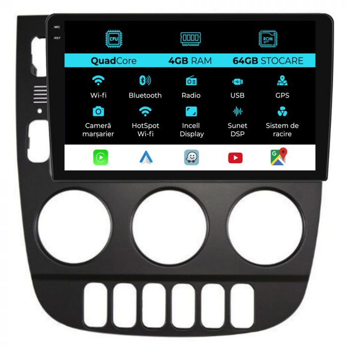 Navigatie Dedicata Mercedes ML W163 (1998-2005),QuadCore, 9Inch, 4Gb Ram, 64Gb Stocare, Carplay [1]