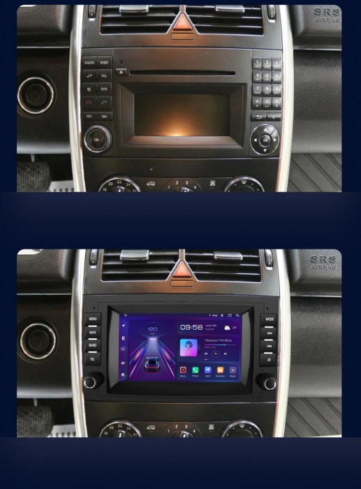 Navigatie Android Dedicata Mercedes Vito Sprinter Viano B200 A B Class (2005-2012) , 7Inch, 4Gb Ram, 64Gb Stocare, Bluetooth, WiFi, Carplay [5]