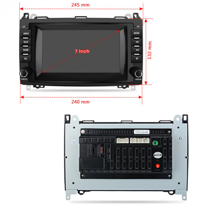 Navigatie Android Dedicata Mercedes Vito Sprinter Viano B200 A B Class (2005-2012) , 7Inch, 4Gb Ram, 64Gb Stocare, Bluetooth, WiFi, Carplay [6]