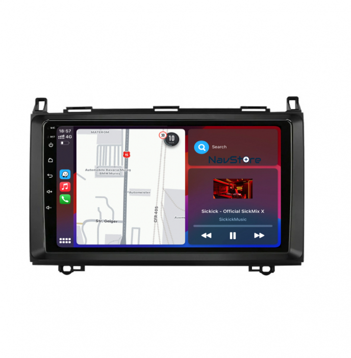 Navigatie Dedicata Mercedes Vito Sprinter Viano B200 A B Class (2005-2012) , 9Inch, 8Gb Ram, 256Gb Stocare , Carplay [3]