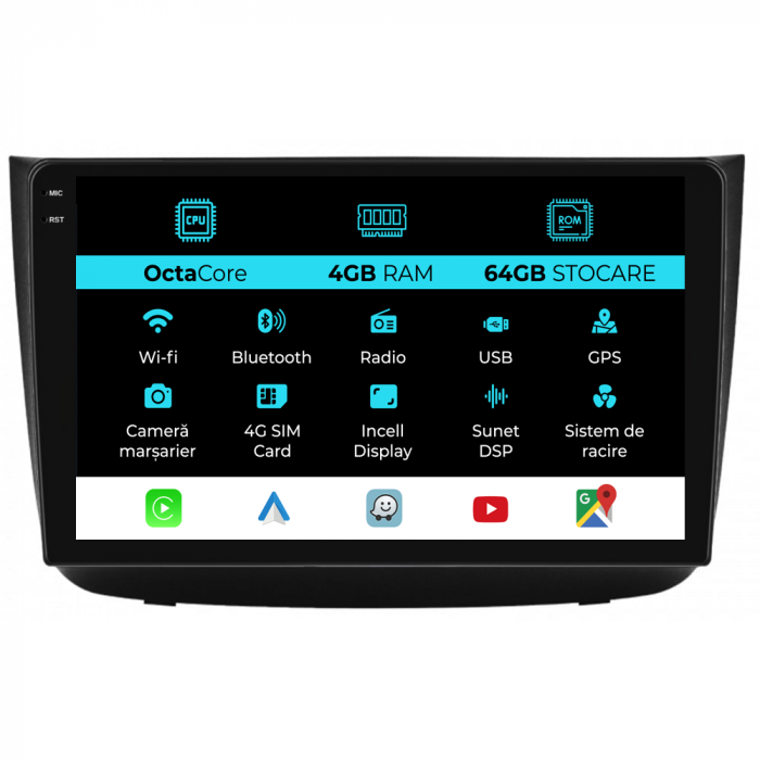 Navigatie Dedicata Mercedes Vito, Viano (2005-2015), 10Inch, 4Gb Ram, 64Gb Stocare, Carplay [1]