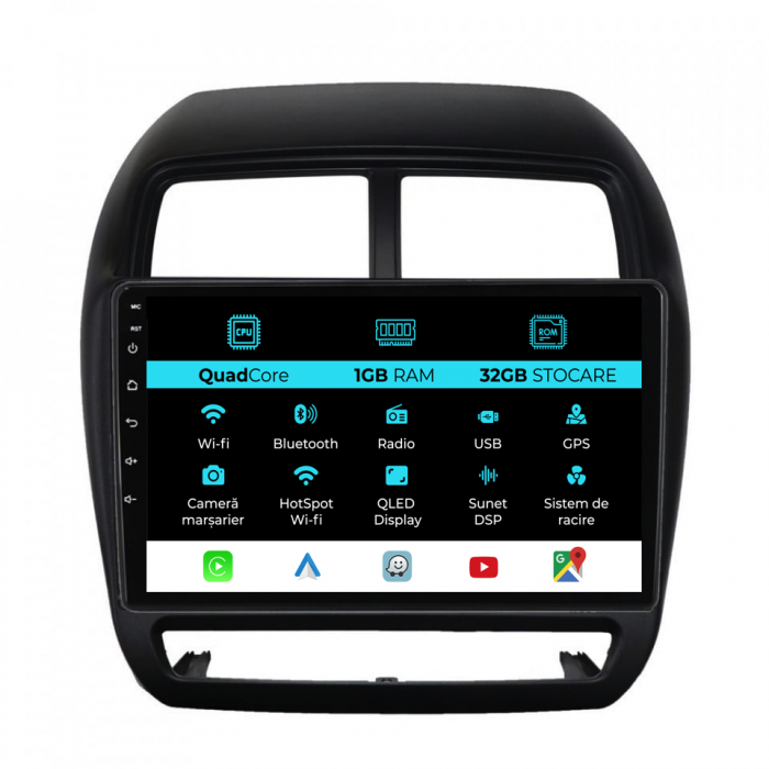 Navigatie Dedicata Mitsubishi ASX (2016 - 2019), 9Inch, 1Gb Ram, 32Gb Stocare, Carplay [1]