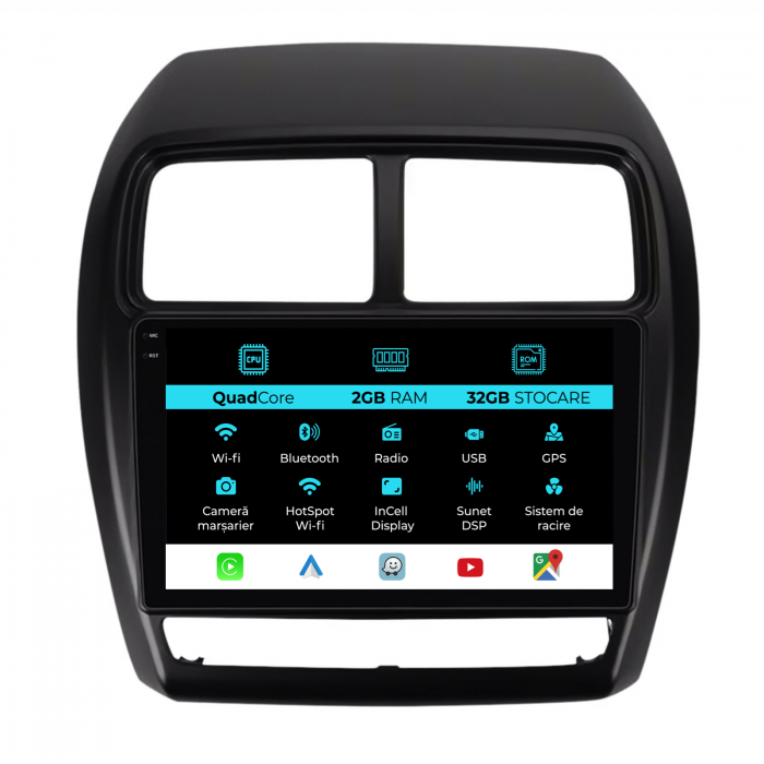 Navigatie Dedicata Mitsubishi ASX (2016 - 2019), 9Inch, 2Gb Ram, 32Gb Stocare, Carplay [1]