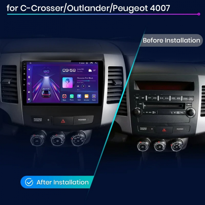 Navigatie Dedicata Mitsubishi Outlander (2005-2011), 9Inch, 2Gb Ram, 64Gb Stocare, Carplay [7]