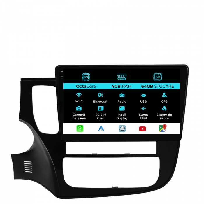 Navigatie Dedicata Mitsubishi Outlander (2013-2019), 9Inch, 4Gb Ram, 64Gb Stocare, Carplay [1]