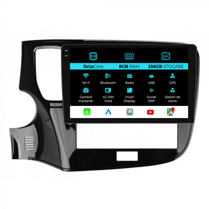 Navigatie Dedicata Mitsubishi Outlander (2019-2021), 9Inch, 8Gb Ram, 256Gb Stocare, Carplay [1]