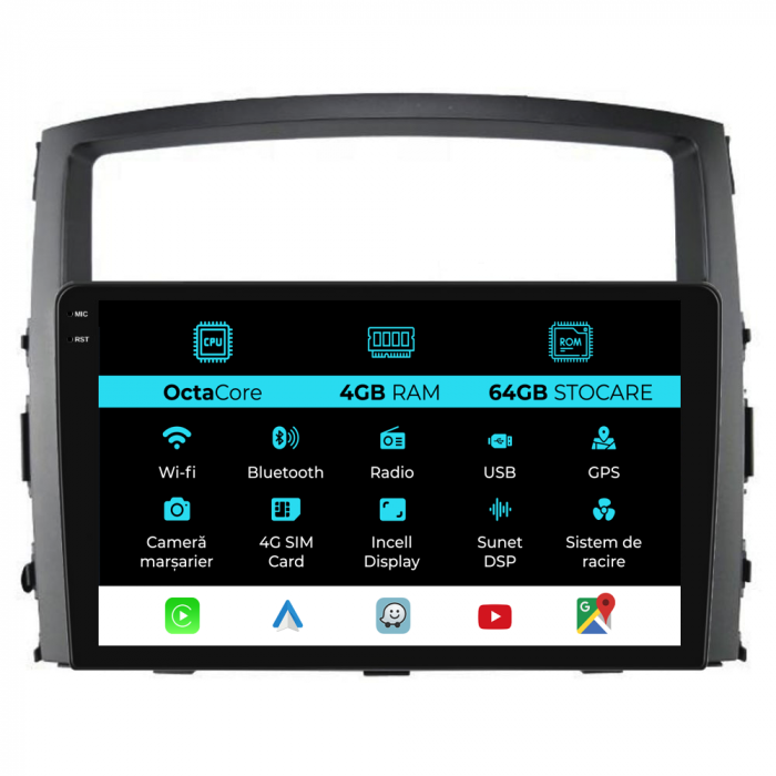 Navigatie Dedicata Mitsubishi Pajero (2006-2018), 9 Inch, 4Gb Ram, 64Gb stocare, Carplay [1]