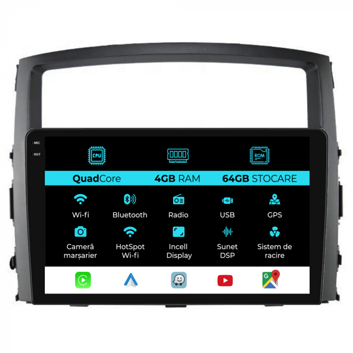 Navigatie Dedicata Mitsubishi Pajero (2006-2018),QuadCore, 9 Inch, 4Gb Ram, 64Gb stocare, Carplay [1]