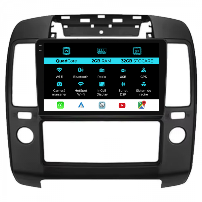 Navigatie Dedicata Nissan Navara (2004-2010), 9Inch, 2Gb Ram, 32Gb Stocare, Carplay [1]
