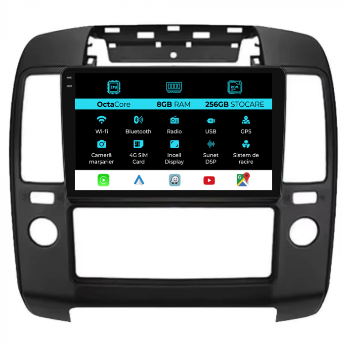 Navigatie Dedicata Nissan Navara (2004-2010), 9Inch, 8Gb Ram, 256Gb Stocare, Carplay [1]