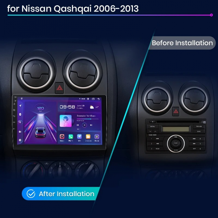 Navigatie Dedicata Nissan Qashqai J10 (2007-2013), 9Inch, 8Gb Ram, 256Gb Stocare, Carplay [7]