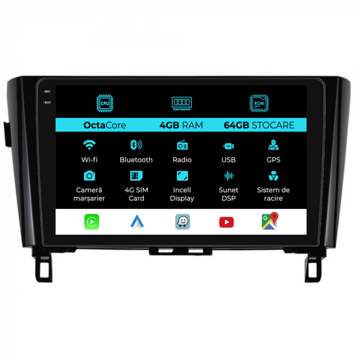 Navigatie Dedicata Nissan Qashqai J11, X Trail T32 (2013-2018), 10Inch, 4Gb Ram, 64Gb Stocare, Carplay [1]