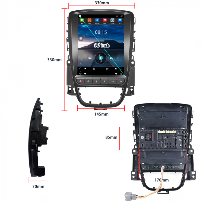 Navigatie Dedicata Opel Astra J (2009 - 2015), 9.7 Inch, 2Gb Ram, 64Gb stocare, Bluetooth, WiFi, Carplay [5]