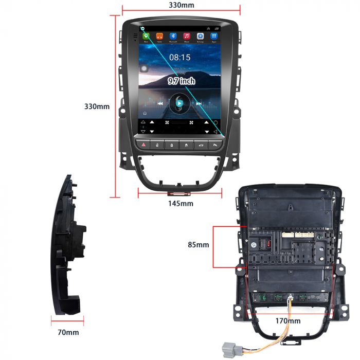 Navigatie Dedicata Opel Astra J (2009 - 2015), 9.7 Inch, 4Gb Ram, 64Gb stocare, Bluetooth, WiFi, Carplay [5]
