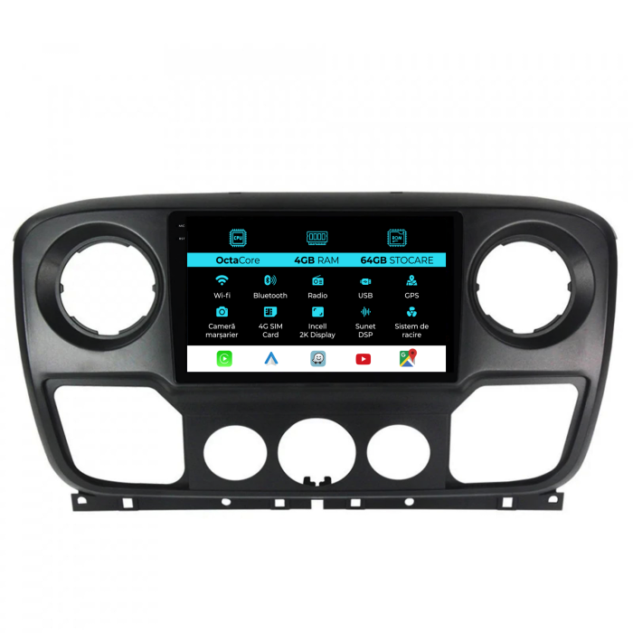 Navigatie Dedicata Opel Movano/Renault Master/Nissan NV400 (2010-2020), 2K, 4Gb Ram, 64Gb Stocare, Carplay [1]