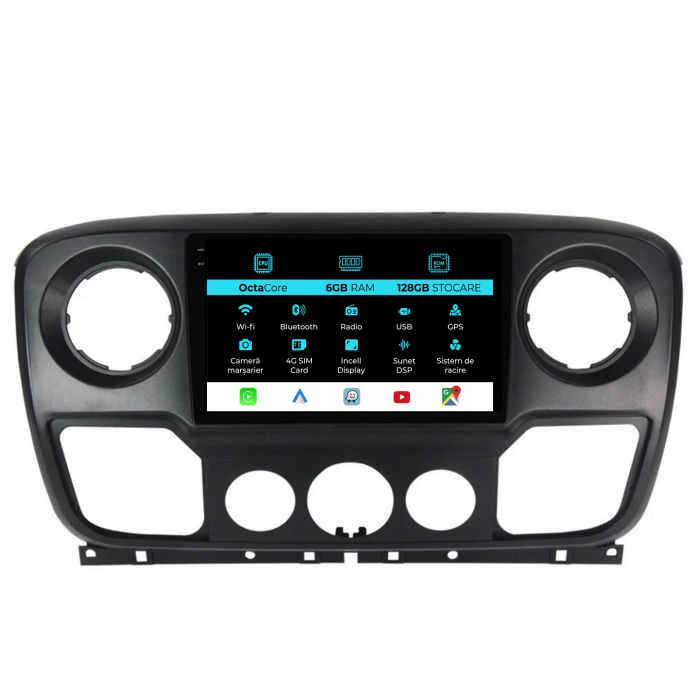 Navigatie Dedicata Opel Movano/Renault Master/Nissan NV400 (2010-2020), 10Inch, 6Gb Ram, 128Gb Stocare, Carplay [1]