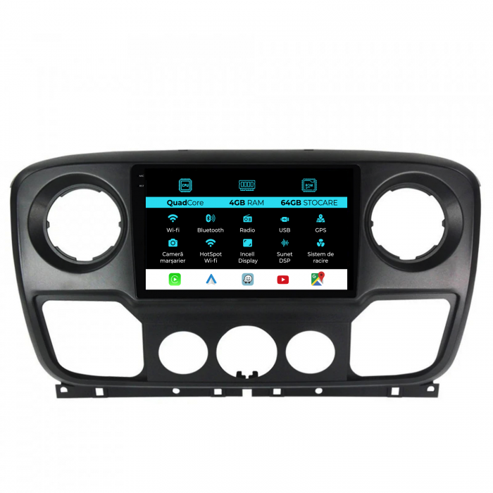 Navigatie Dedicata Opel Movano/Renault Master/Nissan NV400 (2010-2020),QuadCore, 10Inch, 4Gb Ram, 64Gb Stocare, Carplay [1]
