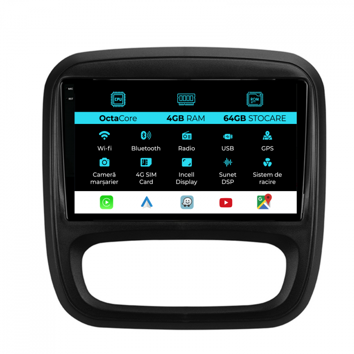 Navigatie Dedicata Opel Vivaro/Renault Trafic/Fiat Talento (2014 - 2018), 9 Inch, 4Gb Ram, 64Gb stocare, Carplay [1]