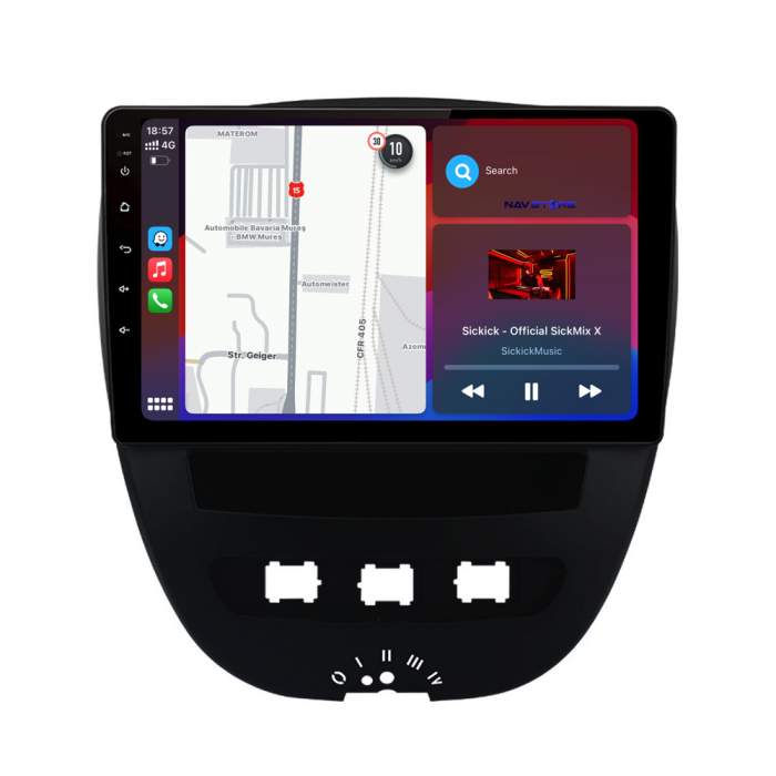 Navigatie Dedicata Peugeot 107/Citroen C1/Toyota Aygo (2005 - 2015),10Inch, 4Gb Ram, 64Gb Stocare, Carplay [3]