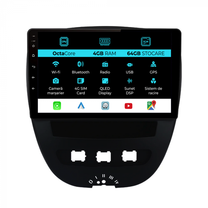 Navigatie Dedicata Peugeot 107/Citroen C1/Toyota Aygo (2005 - 2015),10Inch, 4Gb Ram, 64Gb Stocare, Carplay [1]