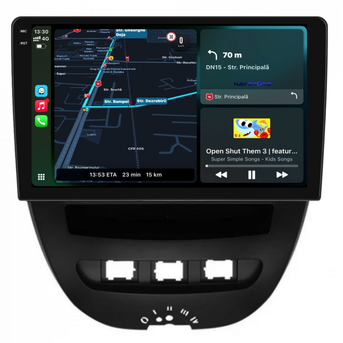 Navigatie Dedicata Peugeot 107/Citroen C1/Toyota Aygo (2005 - 2015),10Inch, 8Gb Ram, 256Gb Stocare, Carplay [2]