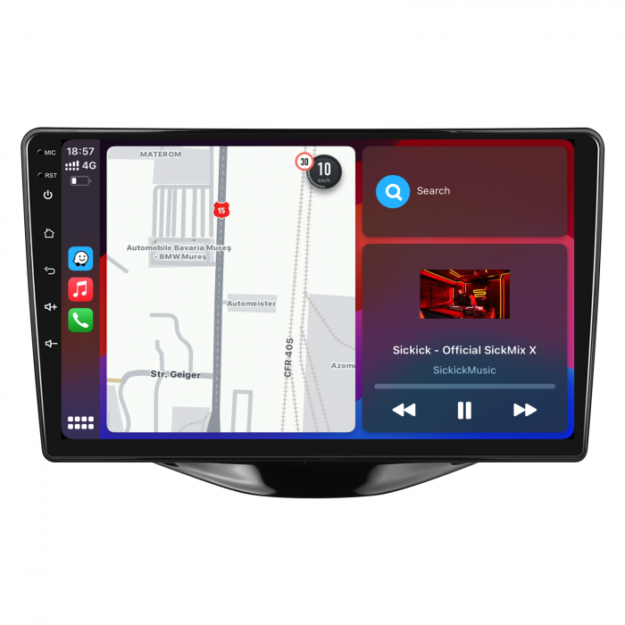 Navigatie Dedicata Peugeot 107/Citroen C1/Toyota Aygo (2014 - 2022), 9Inch, 1Gb Ram, 32Gb Stocare, Carplay [3]