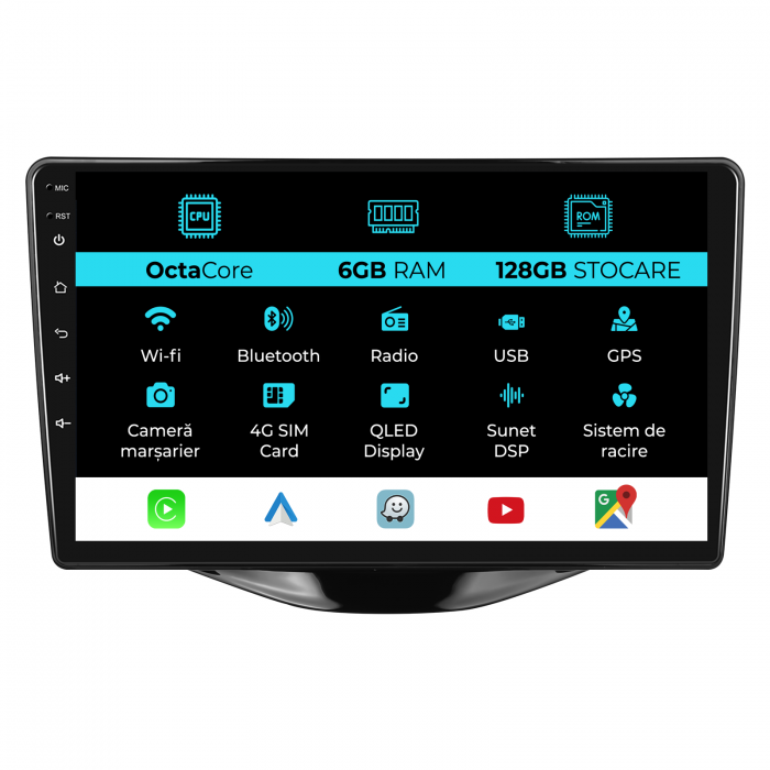 Navigatie Dedicata Peugeot 107/Citroen C1/Toyota Aygo (2014 - 2022), 9Inch, 6Gb Ram, 128Gb Stocare, Carplay [1]