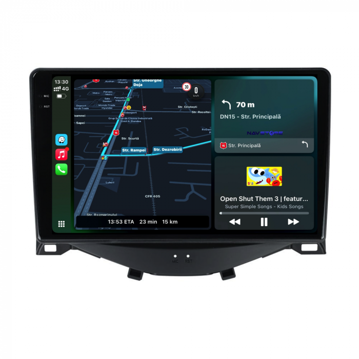 Navigatie Dedicata Peugeot 108/Citroen C1/Toyota Aygo (2014 - 2022),QuadCore, 9Inch, 4Gb Ram, 64Gb Stocare, Carplay [2]