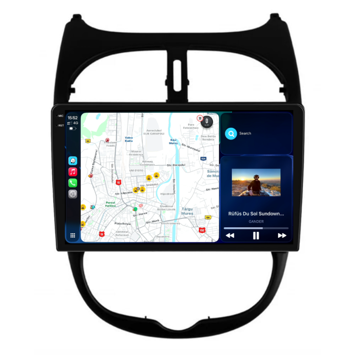 Navigatie Dedicata Peugeot 206 (2001-2008), 2K, 12Gb Ram, 256Gb Stocare, Carplay [4]