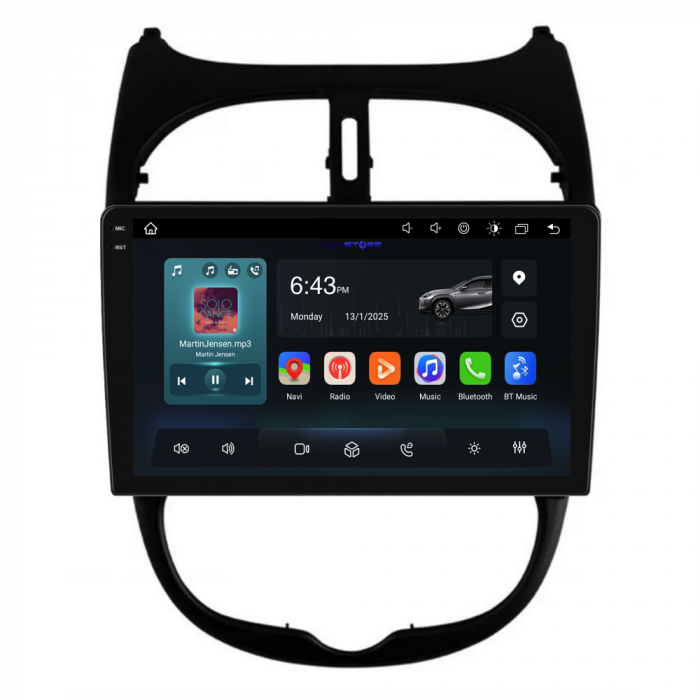 Navigatie Dedicata Peugeot 206 (2001-2008),QuadCore, 9Inch, 4Gb Ram, 64Gb Stocare, Carplay [5]