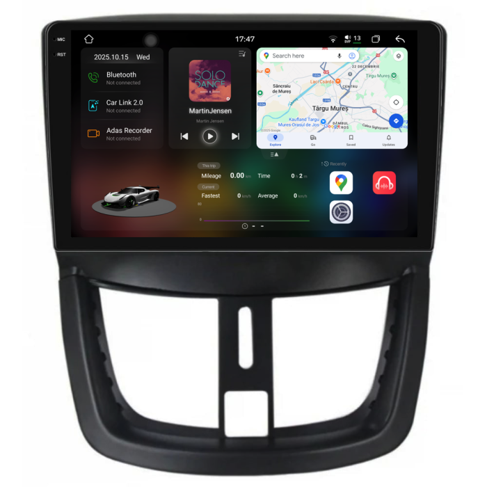 Navigatie Dedicata Peugeot 207 (2006-2015), 2K, 12Gb Ram, 256Gb Stocare, Carplay [1]