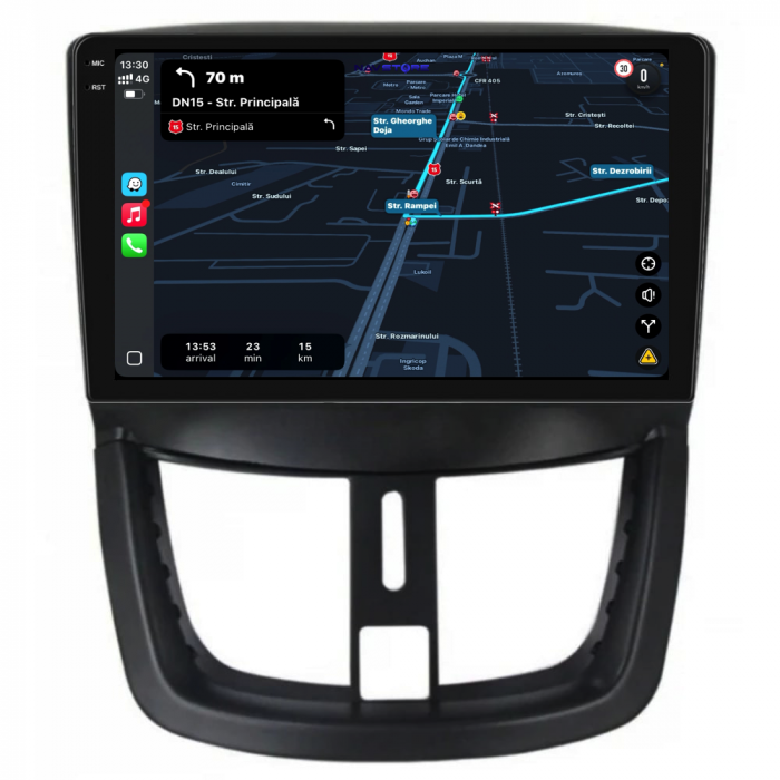 Navigatie Dedicata Peugeot 207 (2006-2015), 9Inch, 4Gb Ram, 64Gb Stocare, Carplay [3]