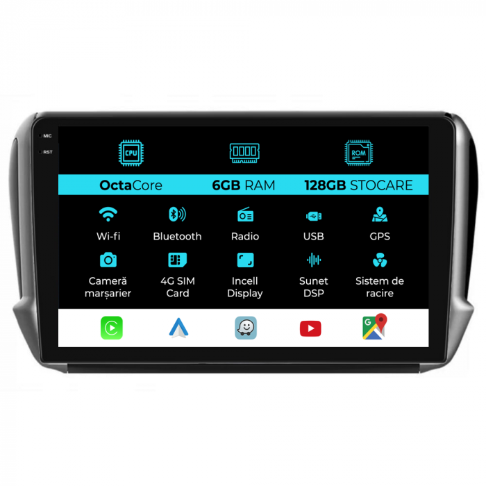 Navigatie Dedicata Peugeot 208/2008 (2013-2018), 10Inch, 6Gb Ram, 128Gb Stocare, Carplay [1]