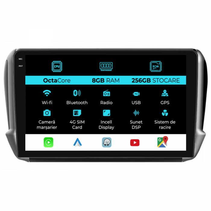 Navigatie Dedicata Peugeot 208/2008 (2013-2018), 10Inch, 8Gb Ram, 256Gb Stocare, Carplay [1]
