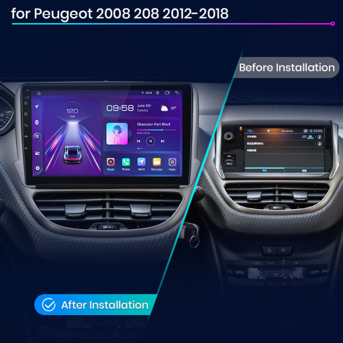 Navigatie Dedicata Peugeot 208/2008 (2013-2018), 10Inch, 6Gb Ram, 128Gb Stocare, Carplay [7]