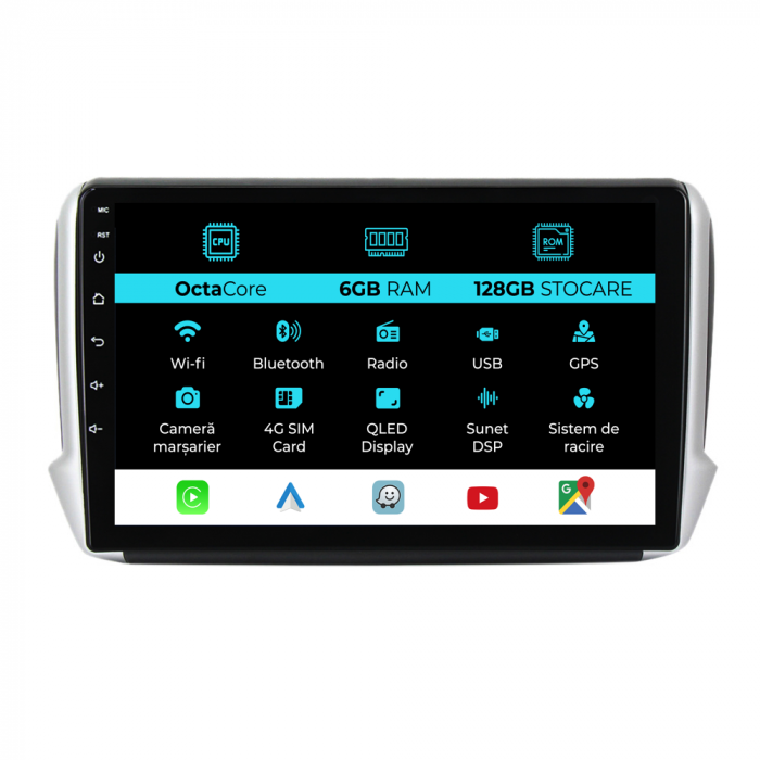 Navigatie Dedicata Peugeot 208/2008 (2013-2018), 10Inch, 6Gb Ram, 128Gb Stocare, Carplay [1]