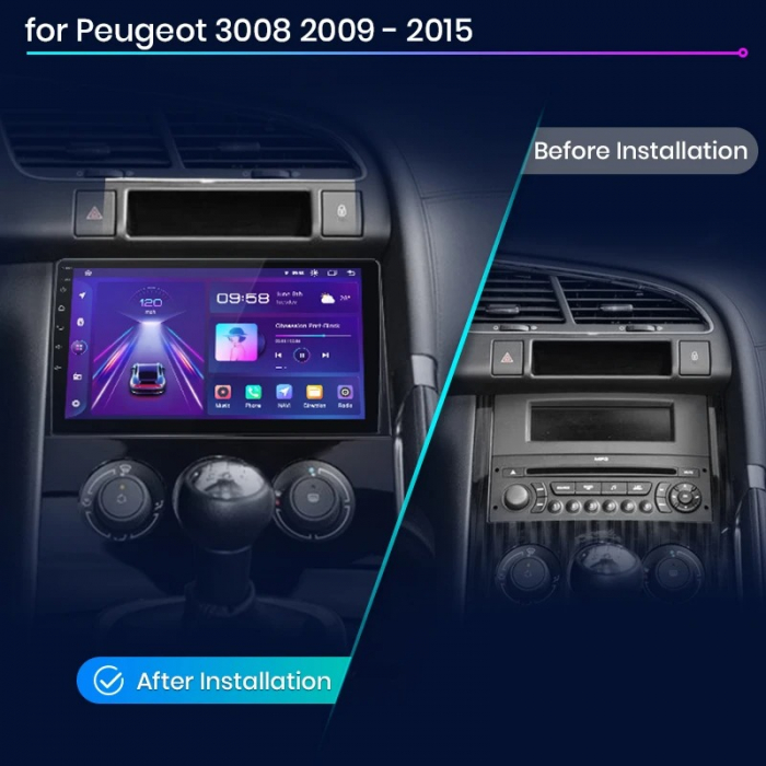 Navigatie Dedicata Peugeot 5008/3008 (2009-2016), 9Inch, 6Gb Ram, 128Gb Stocare, Carplay [7]