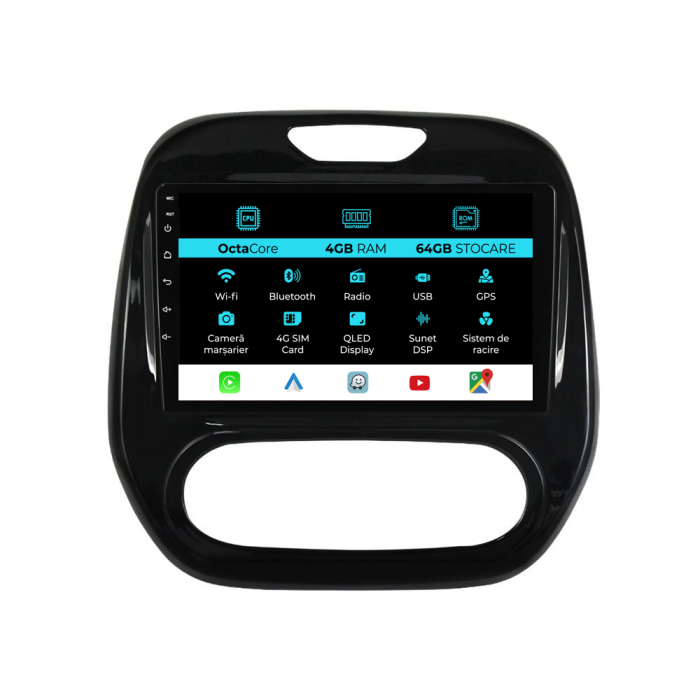 Navigatie Dedicata Renault Captur (2013-2020), 9Inch, 4Gb Ram, 64Gb Stocare, CarPlay [1]