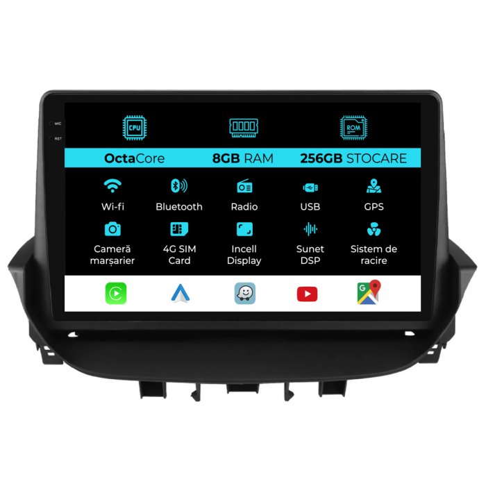 Navigatie Dedicata Renault Laguna (2001-2007), 9Inch, 8Gb Ram, 256Gb Stocare, Carplay [1]