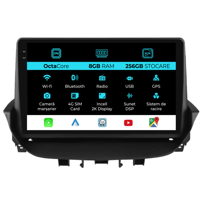 Navigatie Dedicata Renault Laguna (2001-2007), 2K, 8Gb Ram, 256Gb Stocare, Carplay [1]