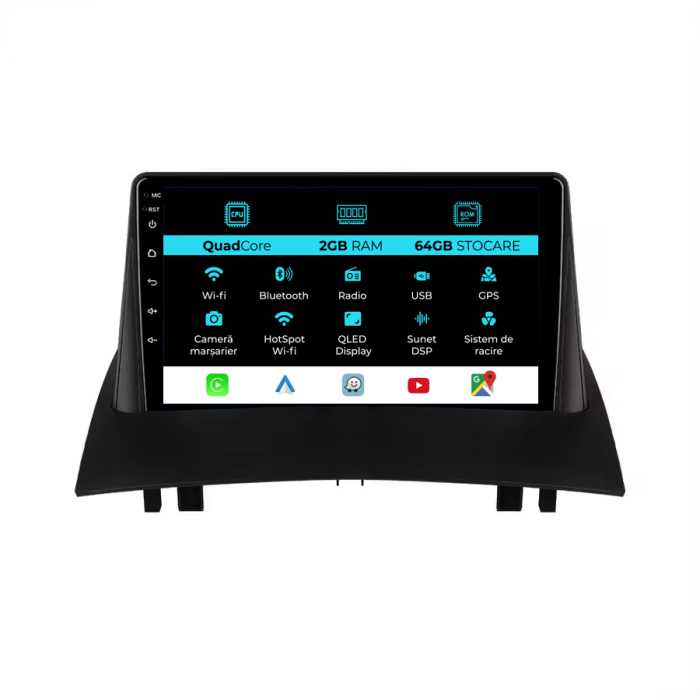 Navigatie Dedicata Renault Megane 2 (2002-2009), 9 Inch, 2Gb Ram, 64Gb stocare, Carplay [1]