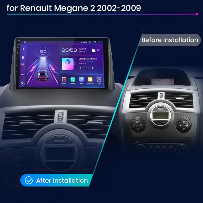 Navigatie Dedicata Renault Megane 2 (2002-2009), 9 Inch, 6Gb Ram, 128Gb stocare, Carplay [9]