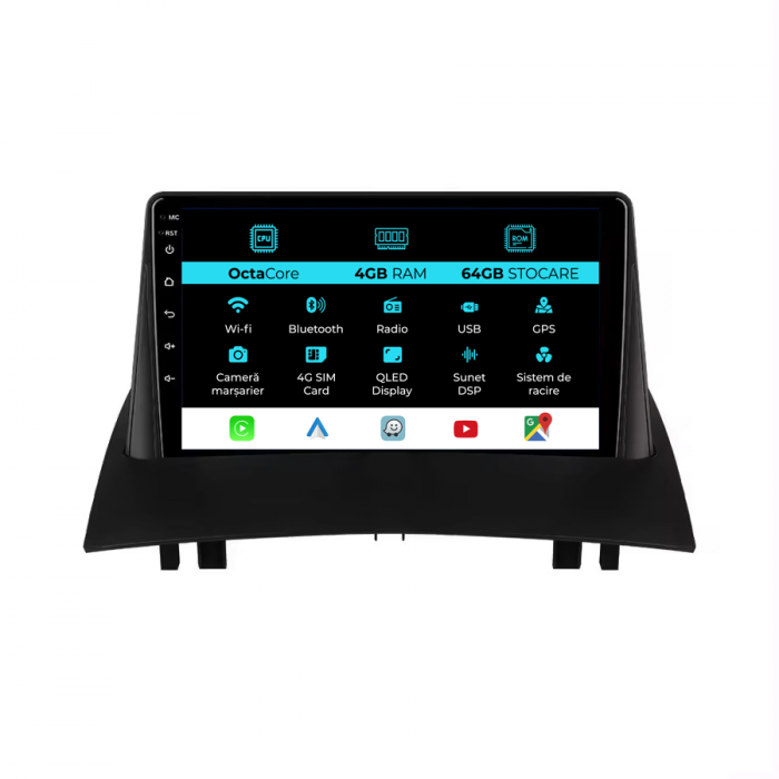 Navigatie Dedicata Renault Megane 2 (2002-2009), 9 Inch, 4Gb Ram, 64Gb stocare, CarPlay [1]