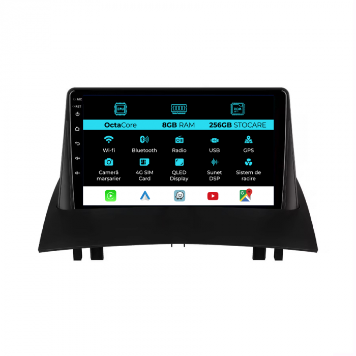 Navigatie Dedicata Renault Megane 2 (2002-2009), 9 Inch, 8Gb Ram, 256Gb stocare, Carplay [1]