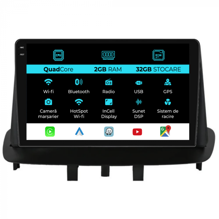 Navigatie Dedicata Renault Megane 3 (2008-2015), 9 Inch, 2Gb Ram, 32Gb stocare, CarPlay [1]