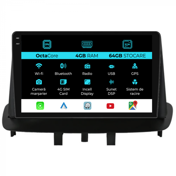 Navigatie Dedicata Renault Megane 3 (2008-2015), 9 Inch, 4Gb Ram, 64Gb stocare, CarPlay [1]