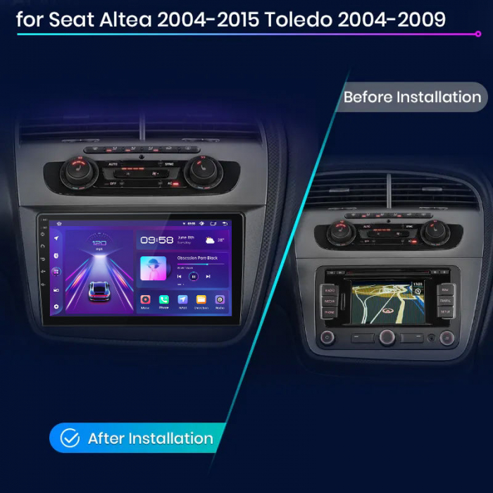 Navigatie Dedicata Seat Altea (2004 - 2015), 9 Inch, 2Gb Ram, 64Gb stocare, Carplay [7]